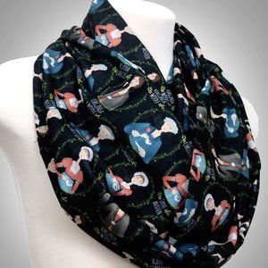 Di Capanni British writers womens black book scarf Virginia Woolf Jane Austen